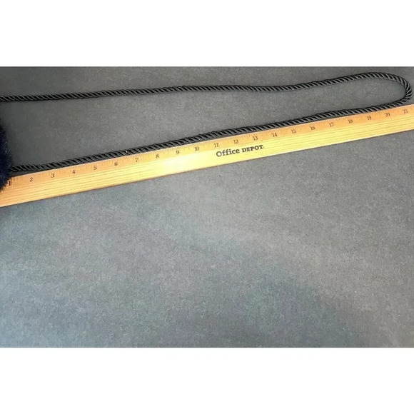 Vintage Christine Clarke faux fur mink purse crossbody satchel bag blue artsy - Picture 10 of 11